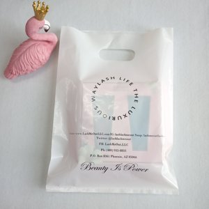 personalizado de impresión barato fácil de abrir Biodegradable morir corte bolsa de compras de plástico para la ropa de compras - Product Image 3
