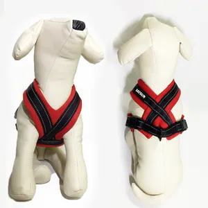 レッドスペースコットンスタイリッシュベストペット犬リーシュトレーニングハーネス犬色防水犬ハーネスセット