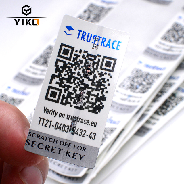 Custom Waterproof Paper Qr Code Stickers Security Variable Data Printing Logo Label Sticker With Scratch Off and Random Number