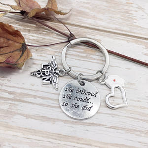 Atdroite LPN — porte-clés certifié <span class=keywords><strong>LVN</strong></span>, pour infirmière pratique, cadeau pour médecin, injecteur, capuchon d'infirmière, pendentif - Product Image 6