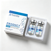 Étiquettes personnalisées holographiques résistantes à l'eau, à la chaleur et à l'huile pour flacons de peptides avec code-barres, 3ml/5ml/10ml, avec boîtes d'emballage assorties et plateaux intérieurs