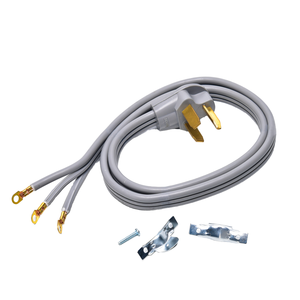 4ft 125V/250V 30A NEMA 10-30p máy sấy dây <span class=keywords><strong>3</strong></span> dây 10awg/3C nhiệm vụ nặng nề lưỡi cuối Tước kết thúc dây điện màu xám - Product Image 1