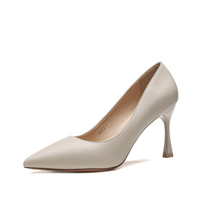 Zapatos de Tacón Alto con Punta en Pico 6682-1, Zapatos de Oficina de Cuero Genuino, Zapatos de Trabajo de Moda para Mujer con Suela Suave y Deslizables - Product Image 5