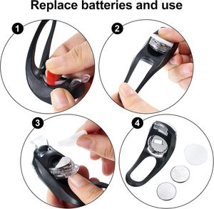 LINLI थोक साइकिल गौण 2 पैक मिनी सिलिकॉन बाइक प्रकाश बैटरी संचालित पहाड़ बाइक रोशनी सस्ते दैनिक बाइक दीपक - Product Image 6