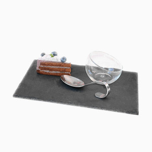 Top ventes, <span class=keywords><strong>plateau</strong></span> à <span class=keywords><strong>dessert</strong></span> en pierre ardoise avec tasse de crème glacée - Product Image 2