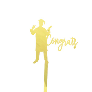 ที่ประดับเค้กอะคริลิคสีดำทองคำ ลาย Honey And Sweetness สำหรับตกแต่งเค้กในงานรับปริญญา - Product Image 3