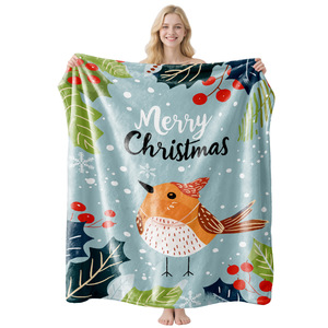 Couverture Polaire Rectangulaire Anti-Boulochage Imprimée Bonhomme de Neige Joyeux Noël, Douce et Chaude pour Décoration Hivernale de la Maison - Product Image 2