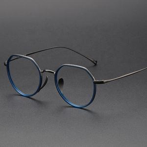 チタンフランス眼鏡眼鏡光学レンズ用明るい色フレーム眼鏡用女性ヴィンテージフレーム男性眼鏡 - Product Image 1