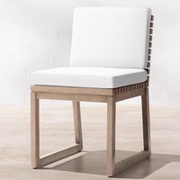 Ensemble de table et de chaises de salle à manger rectangulaire en teck massif pour l'extérieur et l'intérieur, design moderne, 8 places