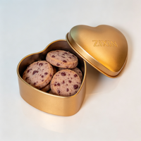 Boîte en métal personnalisée en forme de cœur avec couvercle, réutilisable, pour biscuits, bonbons et cadeaux de fête