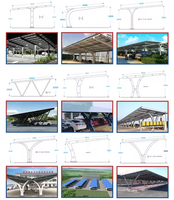 Structure de montage solaire en acier au carbone galvanisé à chaud pour carport, solution personnalisée pour grands parkings