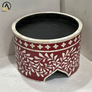 ARTESANÍA ARTÍSTICA Tamaño personalizable Incrustaciones de hueso MDF Hueso y resina Diseño de carabina hecho a mano Soporte redondo para pastel Herramientas para pastel al por mayor - Product Image 3