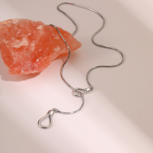 European and American stainless steel plated with 18k real <b>gold</b> adjustable necklace, <b>long</b> sweater <b>chain</b> link accessory - Product Image 4