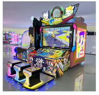 Machine d'arcade de course sur pied pour 3 joueurs, thème Chariot Vitesse du Vent, grand écran LCD, néon RGB pour parc d'attractions