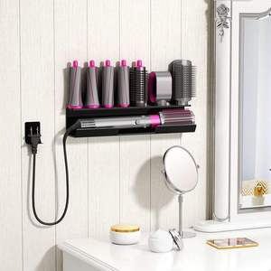 Multifuncional Airwrap Styler Soporte de montaje en pared Rectangular Acrílico Soporte de almacenamiento Estante Organizador de cables Plancha para rizar el cabello - Product Image 2