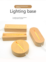 Veilleuse 3D LED à base en bois électronique avec fonction rechargeable, design moderne, blanc chaud, rectangle, chambre à coucher