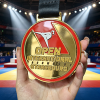 Fabricant sur mesure de médailles de Taekwondo en alliage de zinc, moulage sous pression 3D, émail souple, récompense avec ruban, vente en gros