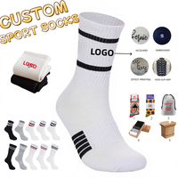 Chaussettes de sport à rayures avec logo personnalisé, chaussettes en coton de couleur unie avec logo brodé ou imprimé jacquard, chaussettes unisexes, vente en gros
