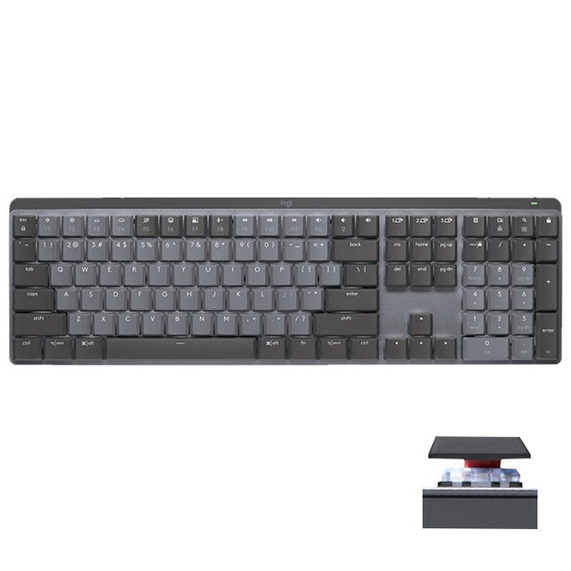Good Feedback Full Size Logitech MX Mechanical Wireless Dual Mode Keyboard with Logi Bolt USB Receiver