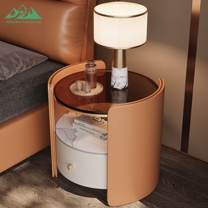 Wayon Modern Round Nightstand Luxury Bedside Table with Storage Drawer for Master Bedroom Villa - Product Image 1
