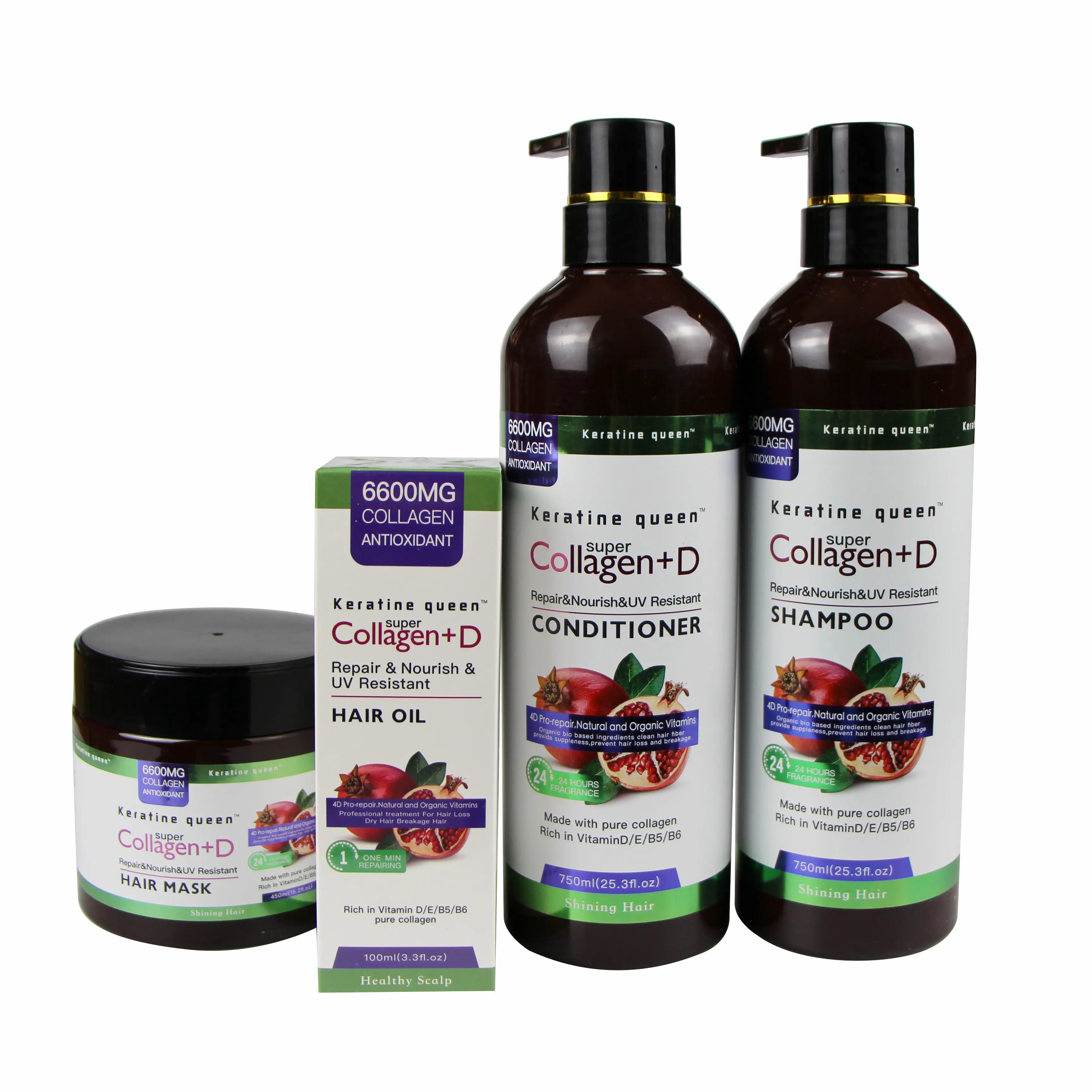 Hot Selling Natur frucht Vegan Granatapfel Haar Shampoo Bio Reparatur Reinigung Haarfarbe Schutz Shampoo Set