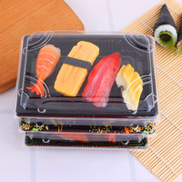 Vente en gros Livraison en polystyrène Mini emballage à emporter écologique personnalisé avec feuille d'or Conteneur PS Plateau à sushi avec couvercle
