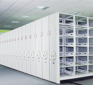 رفوف متحركة يدوية مدلفنة يدوية نظام تخزين ذكي للأرشيف أرفف مكتبات مدمجة كثيفة من الفولاذ للمدرسة - Product Image 6