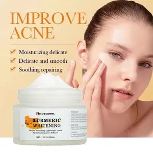 Crema eliminadora de manchas oscuras de etiqueta privada, vitamina C, aclaramiento de la piel, blanqueamiento permanente, crema de cúrcuma orgánica para la cara, piel oscura