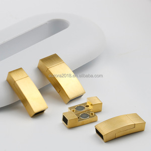 Bán Buôn Thép Không Gỉ Hình Chữ Nhật Dây Da Clasp Vòng Đeo Tay Fastener Một Từ Khóa Phụ Kiện Trang Điểm Khóa Phẳng - Product Image 4