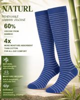 Chaussettes de compression en bambou, hauteur genou, 15-20 mmHg, douces, respirantes, haute qualité, pour longs voyages, grossesse