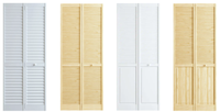 Porte en bois HDF à double persienne de style français moderne avec finition imperméable pour placard ou buanderie, utilisation intérieure