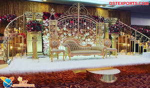 เวทีงานแต่งงานแบบใหม่สไตล์มาฮารานี  แบบดั้งเดิม  แบบบอลลีวูด  แบบโจดาอัคบาร์  เวทีงานแต่งงานแกะสลักสีทองสุดฮิต  ไอร์แลนด์ สหราชอาณาจักร สหรัฐอเมริกา - Product Image 3