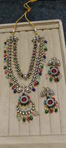 Latest TwoLayer Kundan &Drop <b>Indian</b> Fancy Traditional GoldTone Kundan Pearl Choker Necklace <b>Set</b> With Matching Earring Women Girl - Product Image 4