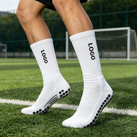 Chaussettes de sport de qualité antidérapantes, respirantes, à compression, pour football, avec logo personnalisé, pour l'entraînement, amortissantes, pour jeunes et hommes