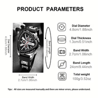 Montre à quartz pour homme noire créative, élégante, sportive, grand cadran triangulaire, chronographe, montre-bracelet, Relogio Masculino
