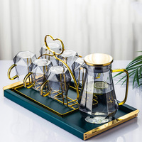 Service à thé de luxe 1,5 litre (2000 ml) pour café et thé, carafe en verre diamantée créative
