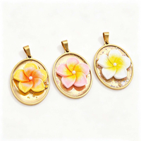 Nouveau style, pendentif en forme de fleur en acier inoxydable plaqué or 18 carats avec diamant blanc, style mignon, unisexe, pour femmes, enfants, collier DIY