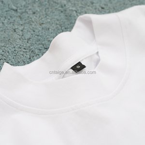 Top biểu tượng tùy chỉnh dày cổ áo Thả Vai quá khổ Boxy copped áo thun trắng phù hợp với T-Shirt Tee - Product Image 6