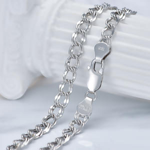 Vente en gros 925 argent sterling rhodié 5mm largeur 22 pouces longueur chaîne cubaine Hiphop hommes chaîne collier - Product Image 3