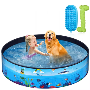 Pliable Chien <span class=keywords><strong>Piscine</strong></span> Portable Pet Baignoire Grande Intérieur Extérieur Pliable Baignoire pour Chiens et Chats - Product Image 1
