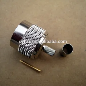 N type male plug crimp straight copper coaxial connector for lmr200 cable