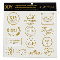 Autocollants de transfert adhésifs personnalisés XJY, métal doré 3D pour logo d'entreprise, vinyle imperméable, décoration de la maison, étiquettes d'emballage de produits