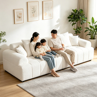 Canapé modulaire 3 places en bois blanc crème, capitonné de luxe, pour salon moderne, maison, hôtel, villa, appartement