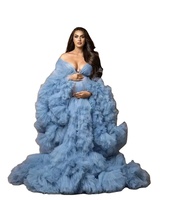 Nouvelle Robe de Maternité 2026 en Dentelle Longue pour Femme – Robe de Grossesse Fluffy pour Séance Photo