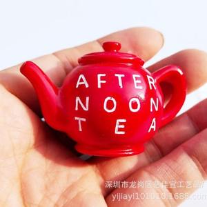 Yijia Dubai comida humanista y tridimensional, tetera azul UVA, plato Taiyaki, imanes de nevera pintados a mano, Magne - Product Image 2