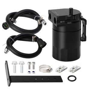 Oil Catch Can With Hose And <b>Bracket</b> For Ford Engine YC102545-BK <b>Black</b> - Product Image 3