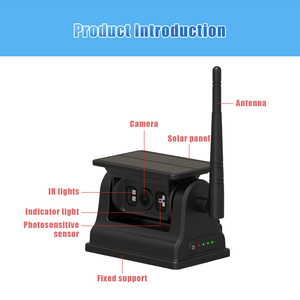 Caméra magnétique sans fil solaire intelligente étanche 1080p Kit de moniteur de caméra de recul de voiture de 7 pouces - Product Image 5
