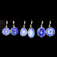 Boucles d'oreilles en géode naturelle brute en gros, pendantes en agate drusy pour femme, idéales pour les soirées, festivals de musique, tenues de soirée et cadeaux originaux