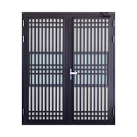 Porte d'entrée en aluminium anti-effraction personnalisée avec ventilation, moustiquaire amovible et options de verrouillage de sécurité