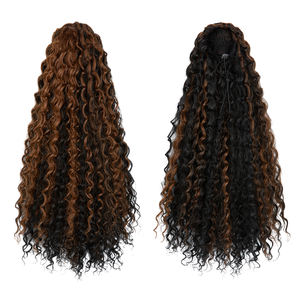 <span class=keywords><strong>Queue</strong></span> <span class=keywords><strong>de</strong></span> <span class=keywords><strong>cheval</strong></span> synthétique <span class=keywords><strong>afro</strong></span> bouclée à ondulations profondes <span class=keywords><strong>de</strong></span> haute qualité, avec cordon <span class=keywords><strong>de</strong></span> serrage, pour femmes noires, vente en gros - Product Image 5